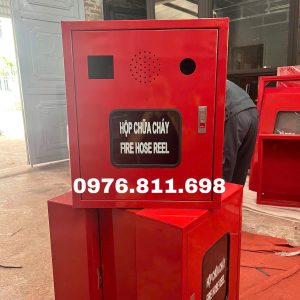 Tủ chữa cháy tích hợp chuông đèn nút nhấn H700xW600xD180mm, PCCC