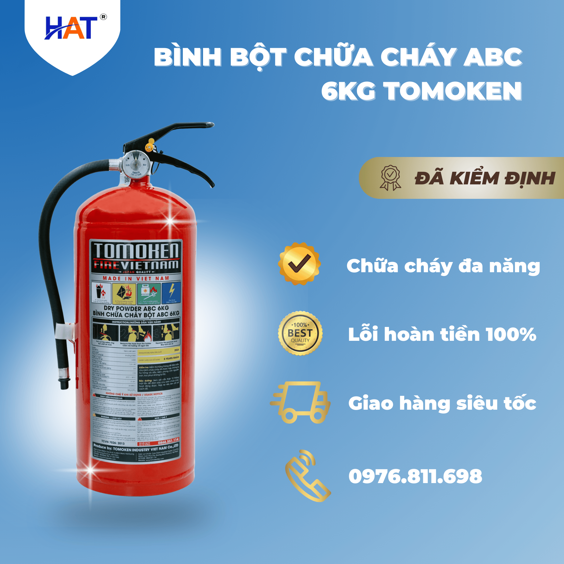 BÌNH CHỮA CHÁY TOMOKEN BỘT ABC 6KG 1 binh bot 6kg