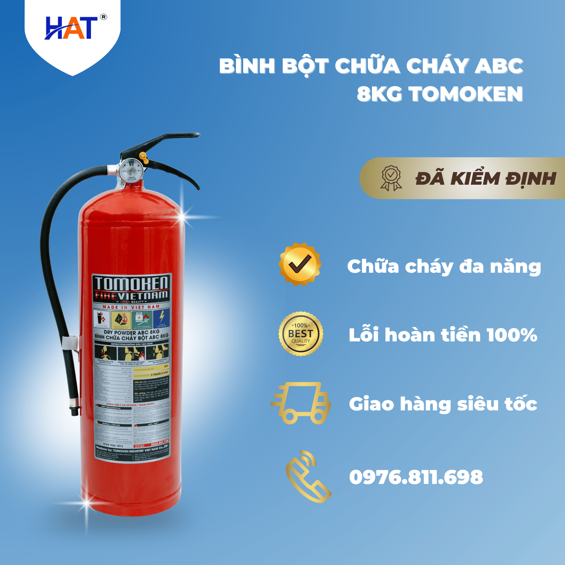 BÌNH CHỮA CHÁY TOMOKEN BỘT ABC 8KG 1 binh bot 8kg
