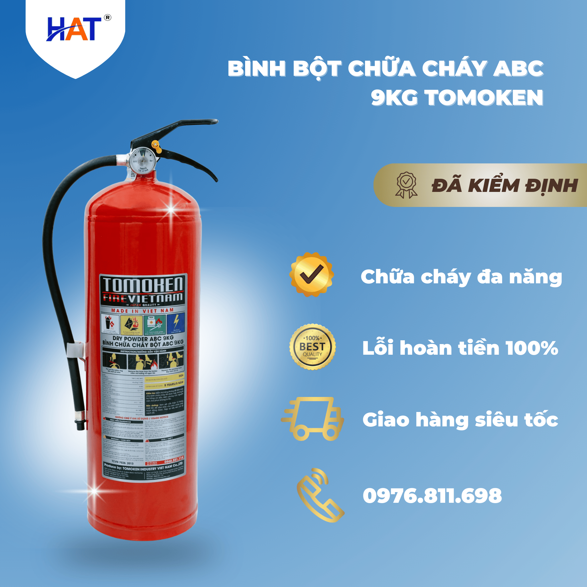 BÌNH CHỮA CHÁY TOMOKEN BỘT ABC 9KG 1 binh bot 9kg