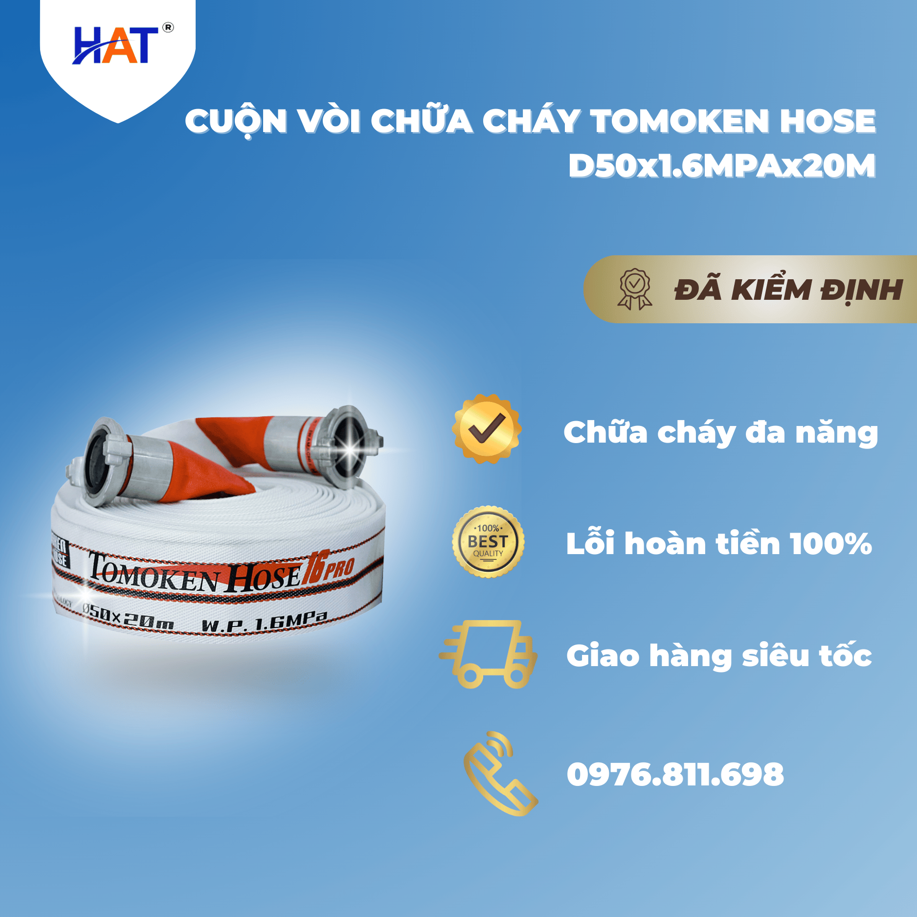 CUỘN VÒI CHỮA CHÁY TOMOKEN HOSE D50 X 1.6MPA X 20M 1 cuon voi D50