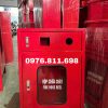 Tủ chữa cháy 2 ngăn âm tường H700xW500xD180mm – tích hợp chuông, đèn, nút nhấn và ngăn chứa bình chữa cháy