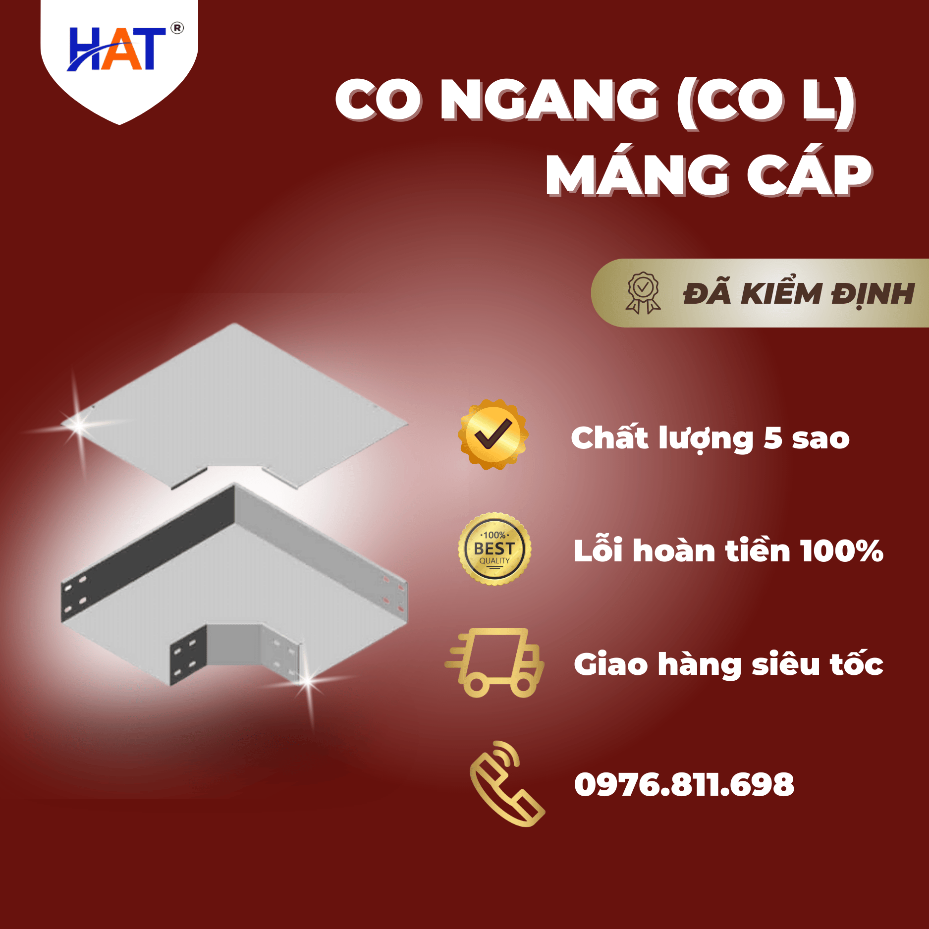 Co ngang (Co L) máng cáp 1 Co ngang co L