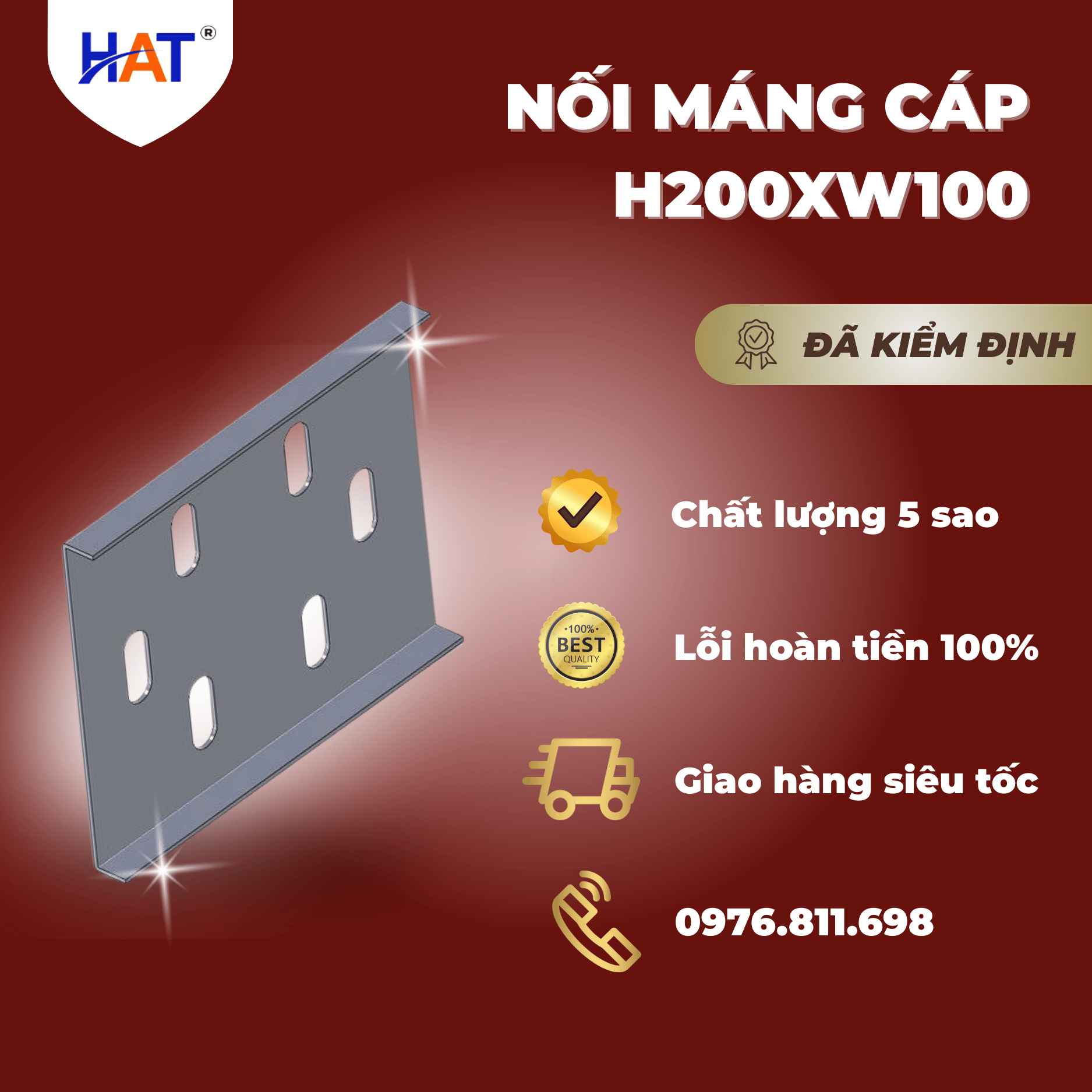 Nối máng cáp H200xW100 1 Noi H200