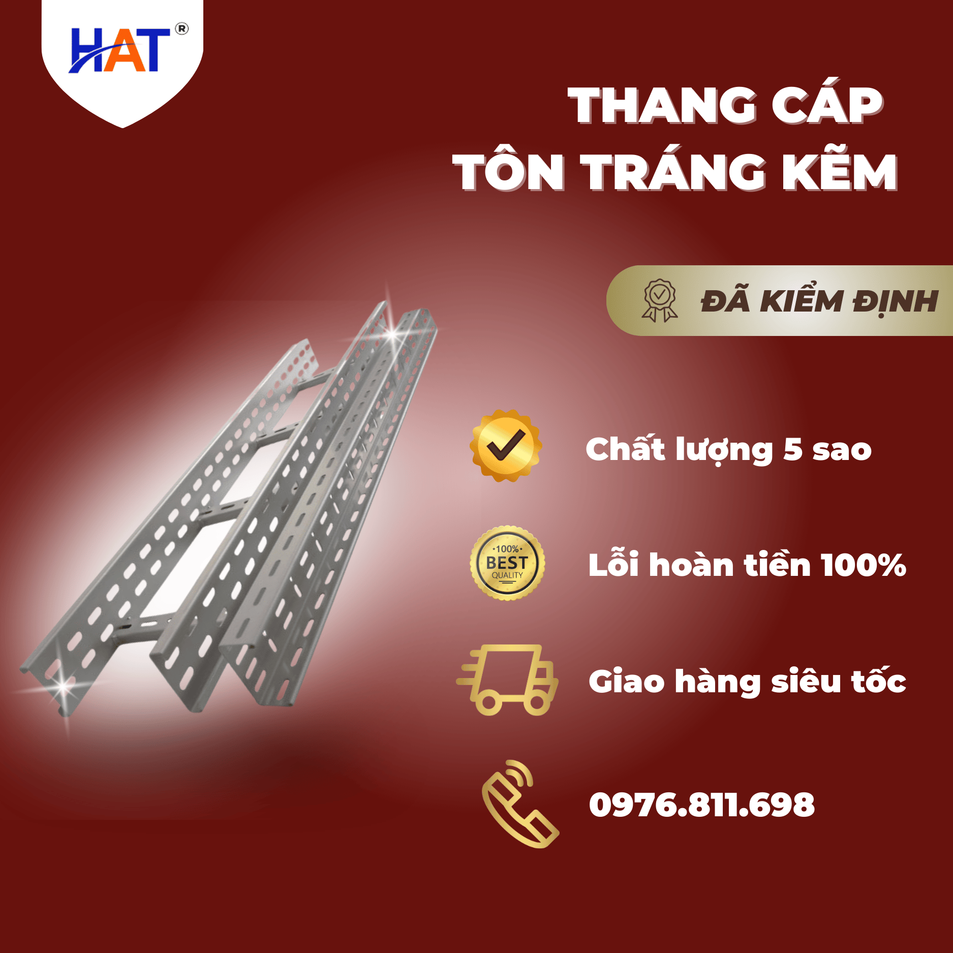Thang cáp tôn tráng kẽm 1 TC ton trang kem