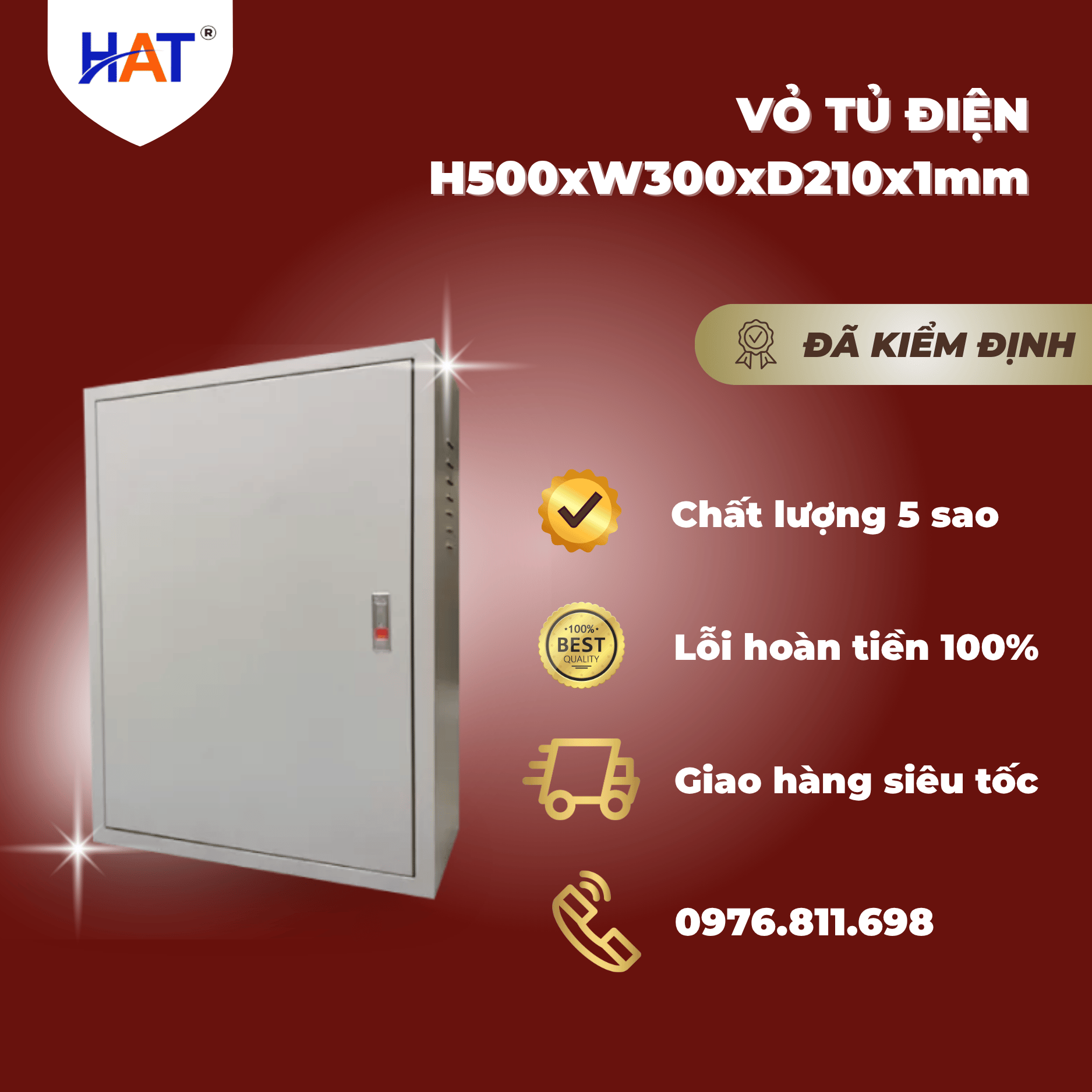 Vỏ tủ điện H500xW300xD210x1.0mm 1 VTD 500x300x210 2