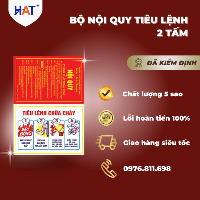 Bộ nội quy tiêu lệnh 2 tấm Bộ nội quy tiêu lệnh 2 tấm