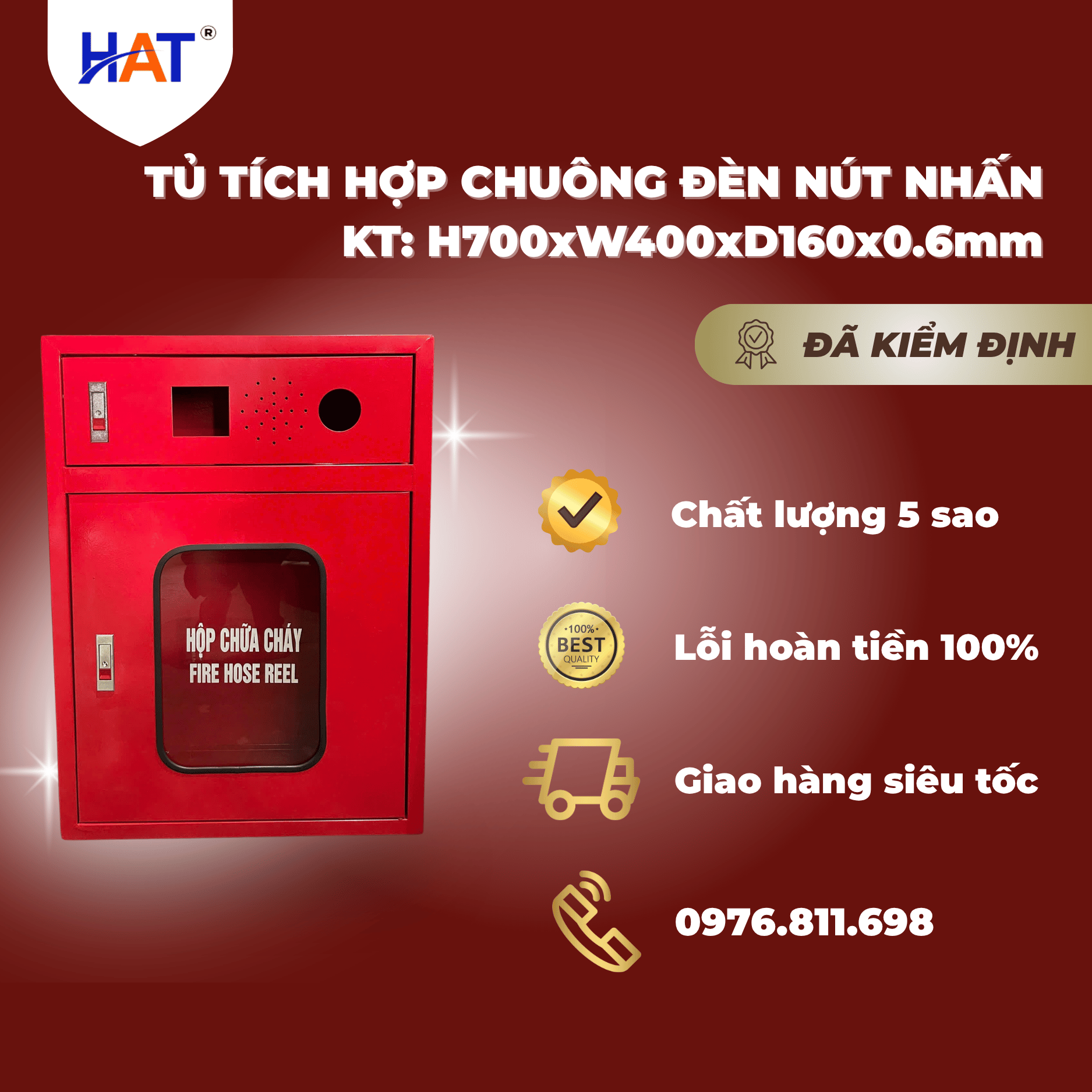Tủ tích hợp chuông đèn nút nhấn H700xW400xD180x0.6mm 1 tu tich hop 70x40 1