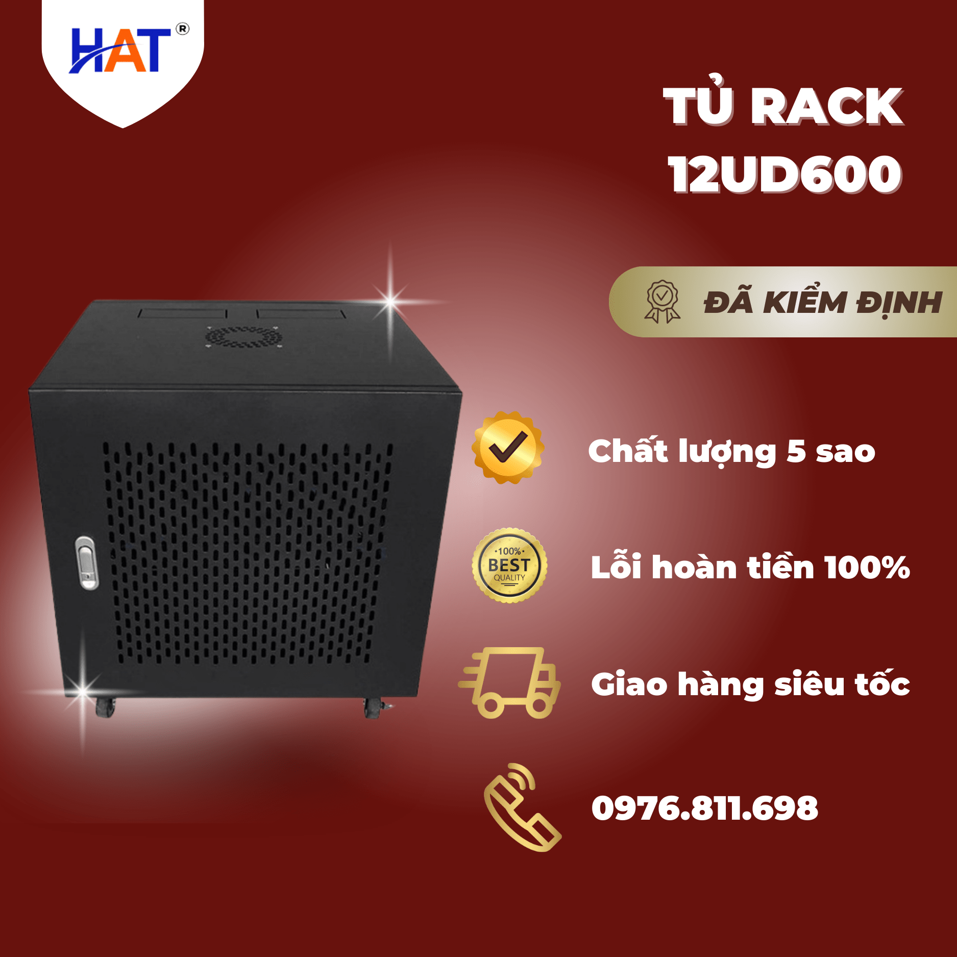 Tủ rack 12UD600 2 Tủ rack 12UD600 - Liên hệ: 0976.811.698
